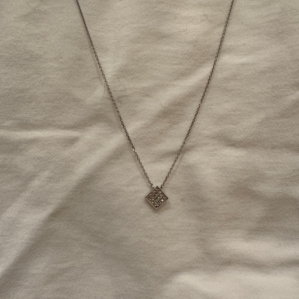 Real Diamond White Gold Necklace - image 2